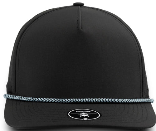 Black– Electric Light Blue Chainlink Rope hat