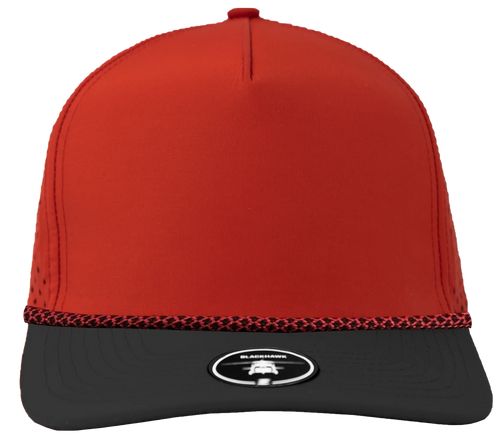 Red / Black Bill- Red Chainlink Rope hat