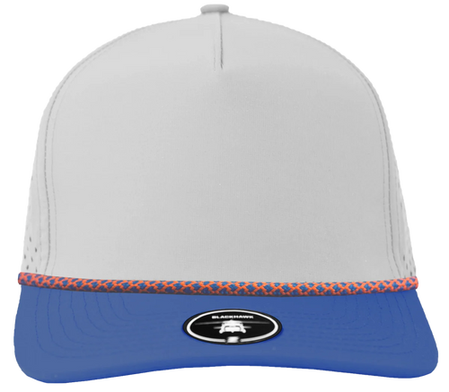 Off White/ Blue Bill- Blue/Orange Chainlink Rope hat
