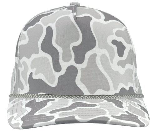 Old School Snow Camo – Gray Chainlink Rope hat