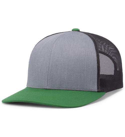 Heather Grey / Lt Charcoal / Green hat