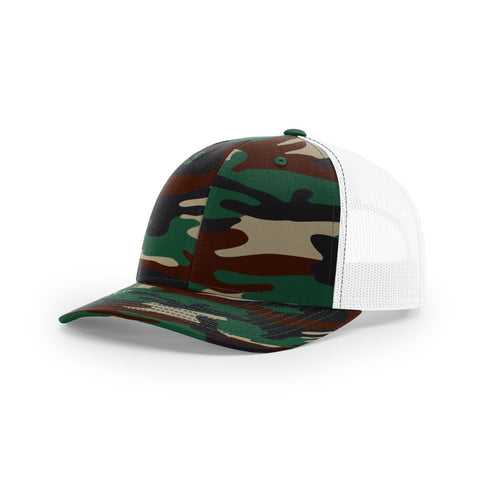 Green Camo / White hat