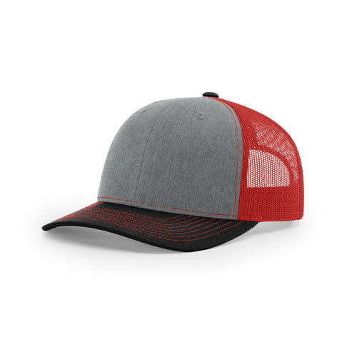 Heather Grey / Red / Black hat