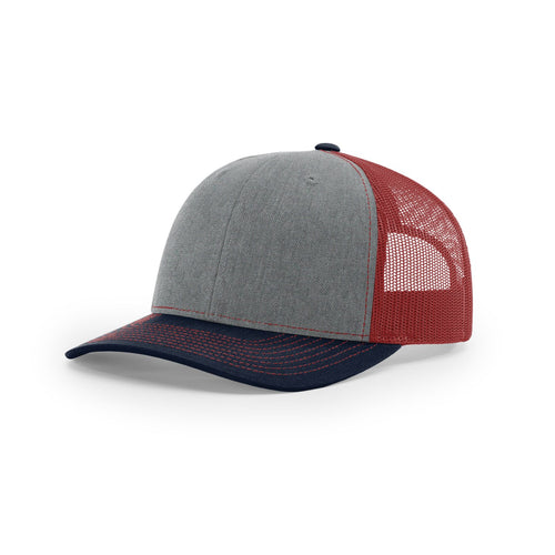 Heather Grey / Cardinal / Navy hat